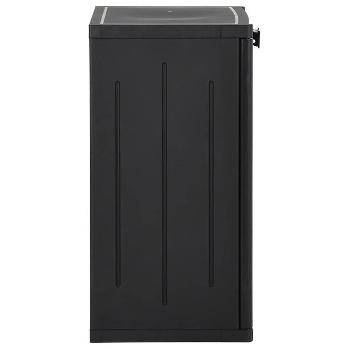 GARTENSCHRANK Schwarz 65/45/88 Cm Pp Rattan-Optik - Schwarz, Holzwerkstoff/Kunststoff (65/88/45cm) - vidaXL