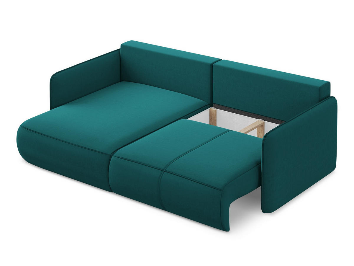 POUF Chenille Stoff Blau - Blau/Blaugrau, Kunststoff/Textil (94/40/89cm) - Makamii