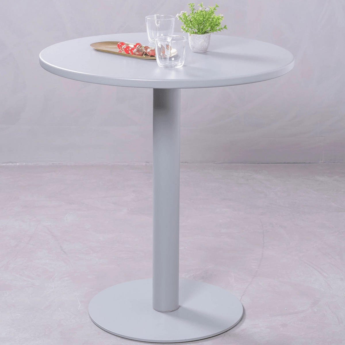 STEHTISCH Rund Grau 70/70/77 cm - Grau, Metall (70/70/77cm) - Nest Dream