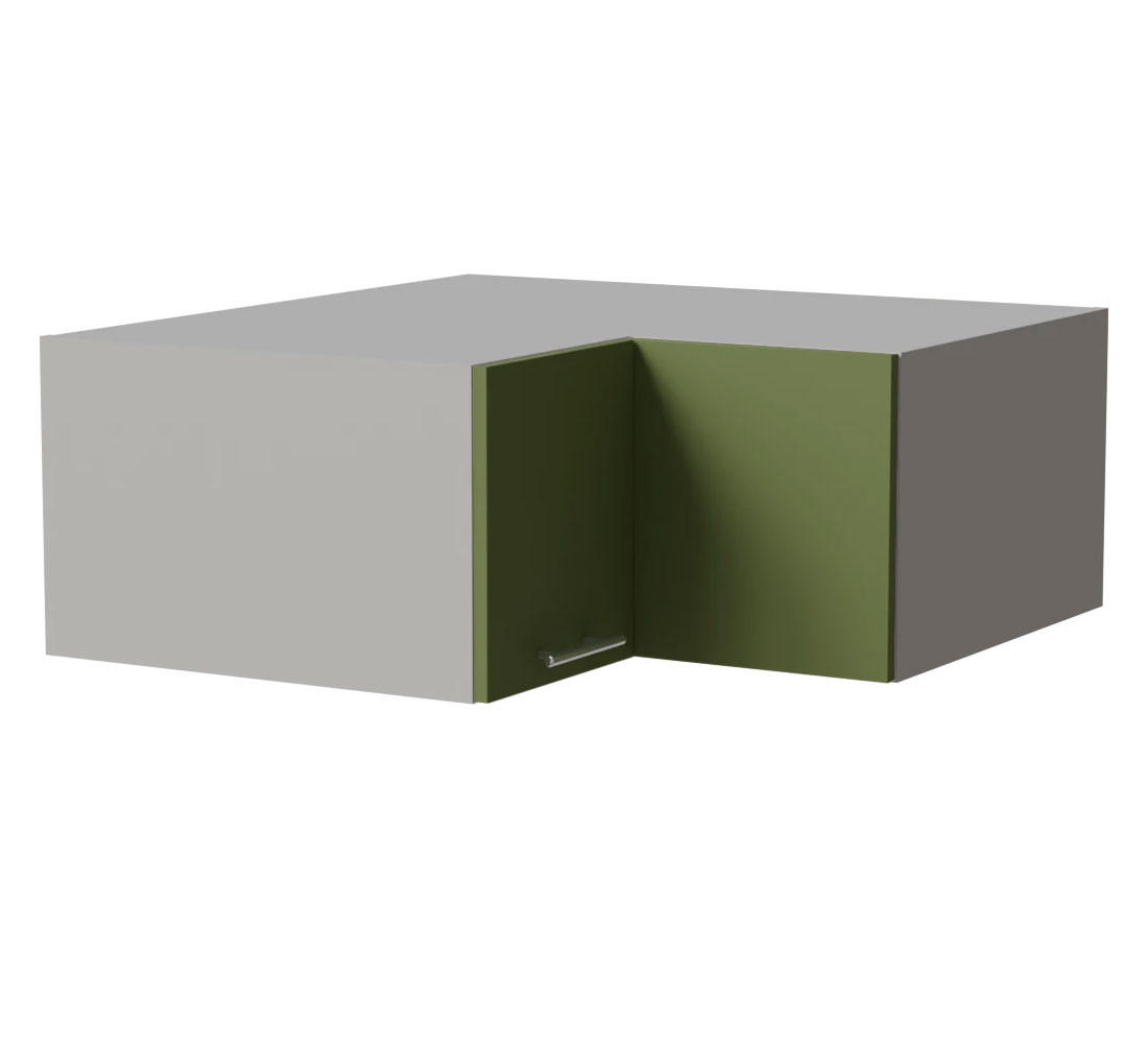 ECKAUFSATZSCHRANK Brerra W14/90/36 Grau / RAL 6025 farngrün Matt 90 / 90 / 36cm - Grau/Grün, Holz/Holzwerkstoff (90/36/90cm) - Feldmann-Wohnen