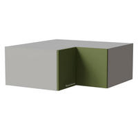 ECKAUFSATZSCHRANK Brerra W14/90/36 Grau / RAL 6025 farngrün Matt 90 / 90 / 36cm - Grau/Grün, Holz/Holzwerkstoff (90/36/90cm) - Feldmann-Wohnen