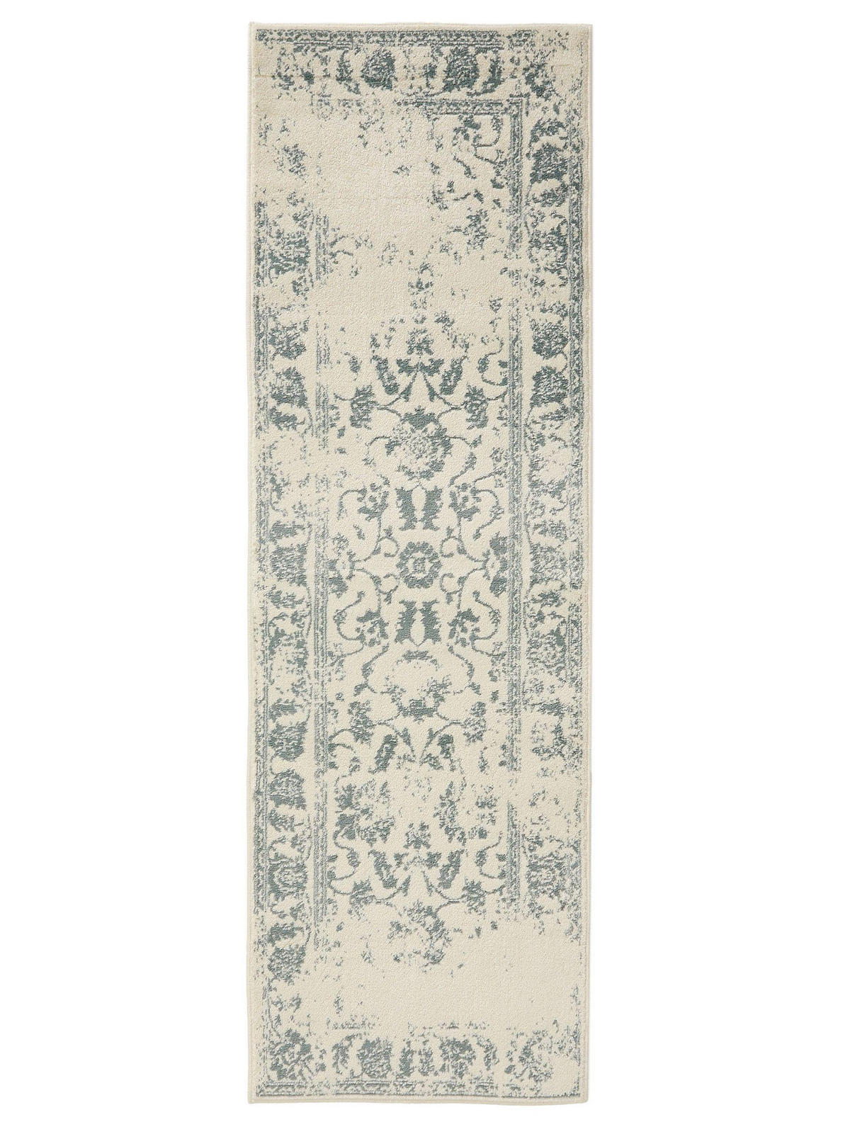 VINTAGE-LÄUFER Suki 80/240 cm - Creme/Mintgrün, Kunststoff (80/240cm) - benuta