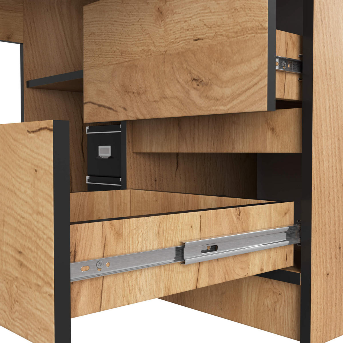 ECKSCHREIBTISCH Eichenfarben 155x85x77 cm - Eichefarben, Holzwerkstoff (85/155/77cm) - Akord