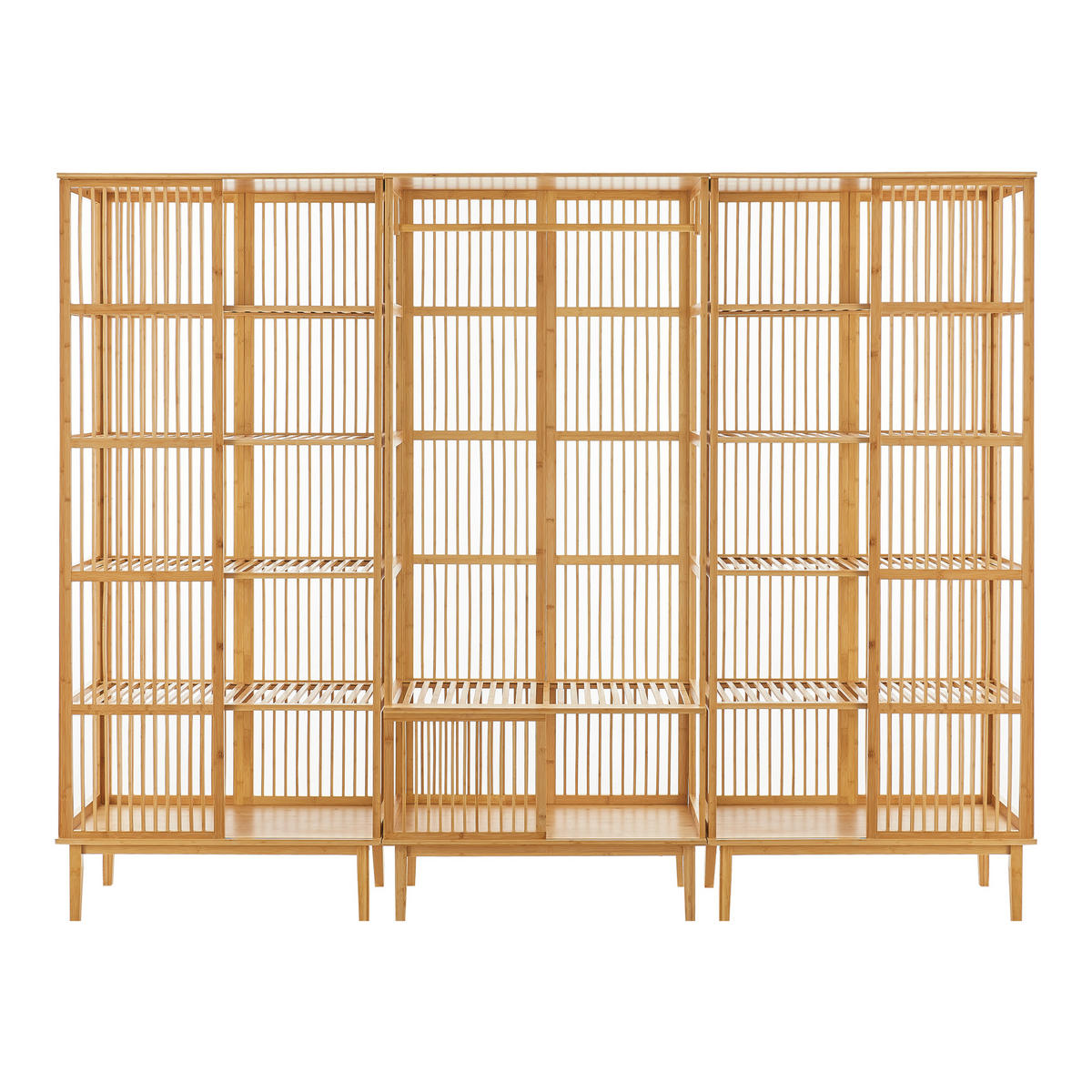 GARDEROBENSCHRANK - Naturfarben, Holz (240/185/45cm) - [en.casa]