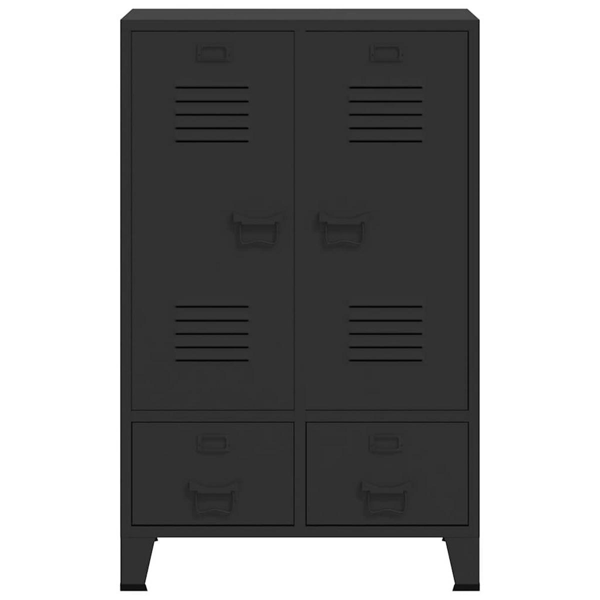 KLEIDERSCHRANK Metall Industrie-Stil 67/35/107 Cm Schwarz - Schwarz, Metall (35/107/67cm) - vidaXL