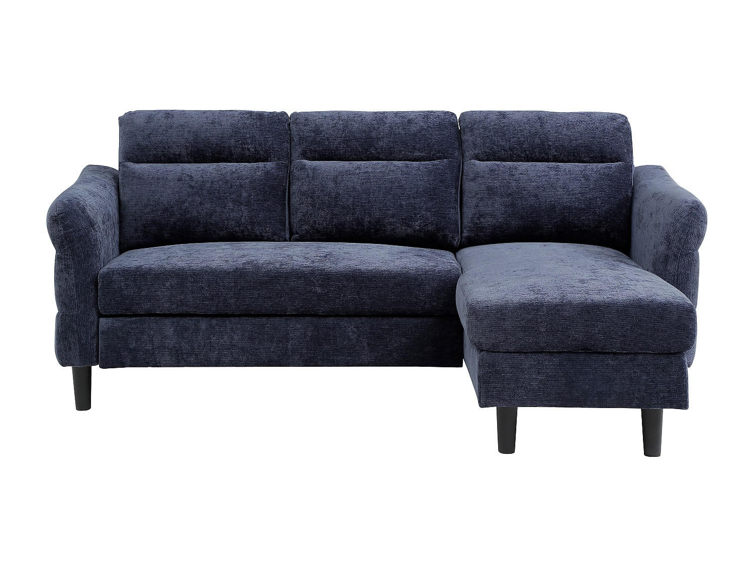 SCHLAFSOFA - 4 Personen - Stoff - Marineblau - - Dunkelblau, Textil (206/90/139cm) - Vente-Unique