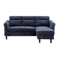 SCHLAFSOFA - 4 Personen - Stoff - Marineblau - - Dunkelblau, Textil (206/90/139cm) - Vente-Unique