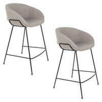 BARHOCKER Feston Rückenlehne 65 cm Grau - 2 er Set - Grau, Textil (54.5/88.5/53cm) - Zuiver