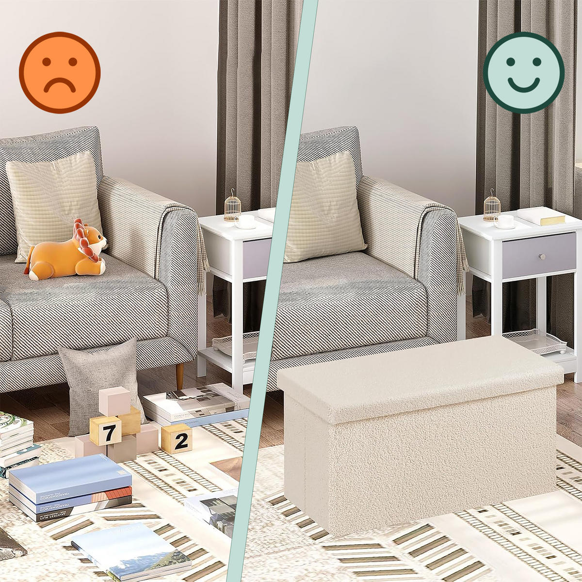 SITZBANK - Weiß, Holzwerkstoff/Textil (38/76/38cm) - Relaxdays