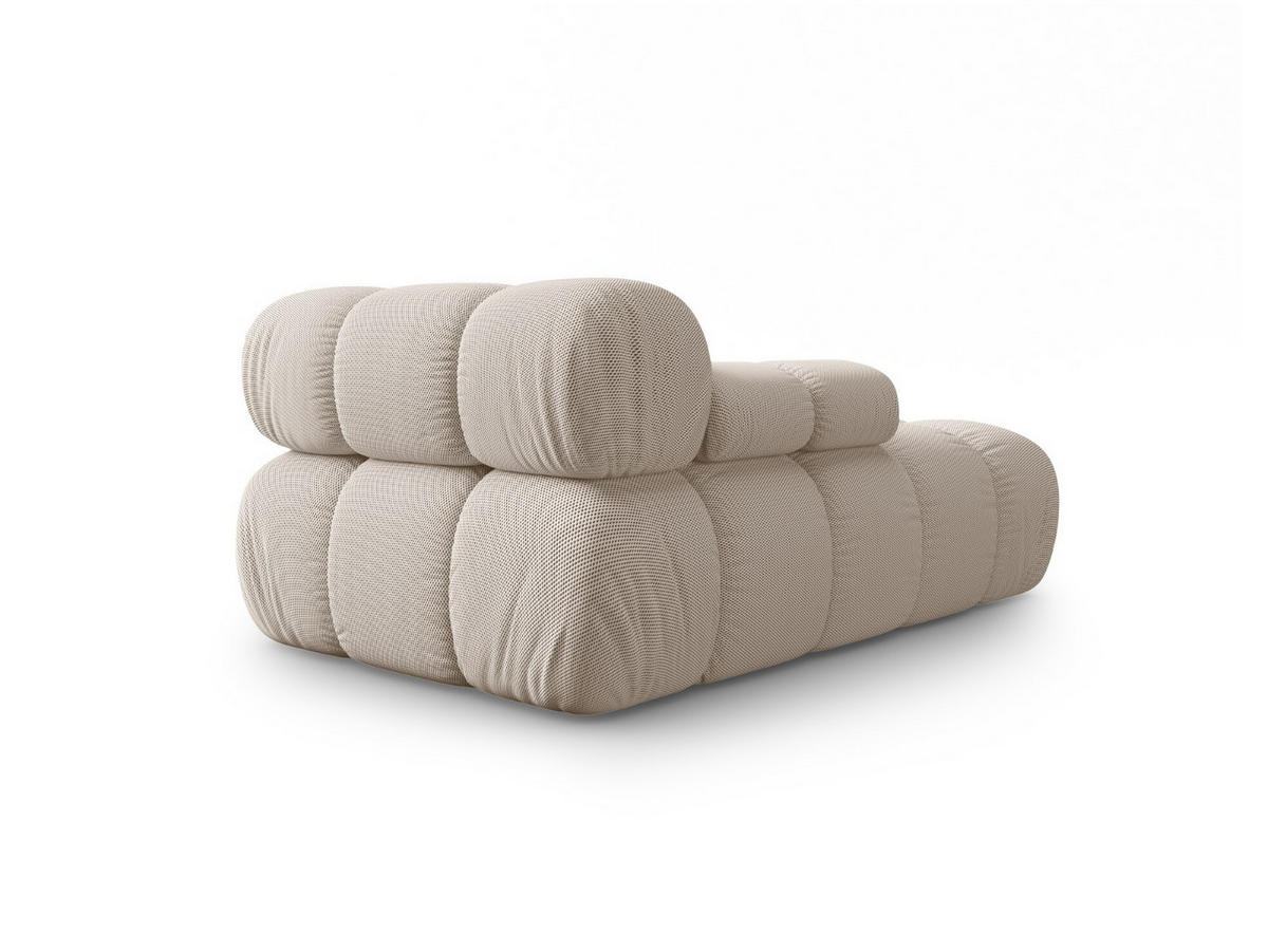 CHAISELONGUE links Bellis aus 3D-Stoff leichtes beige - Creme, Textil (94/70/155cm) - Micadoni