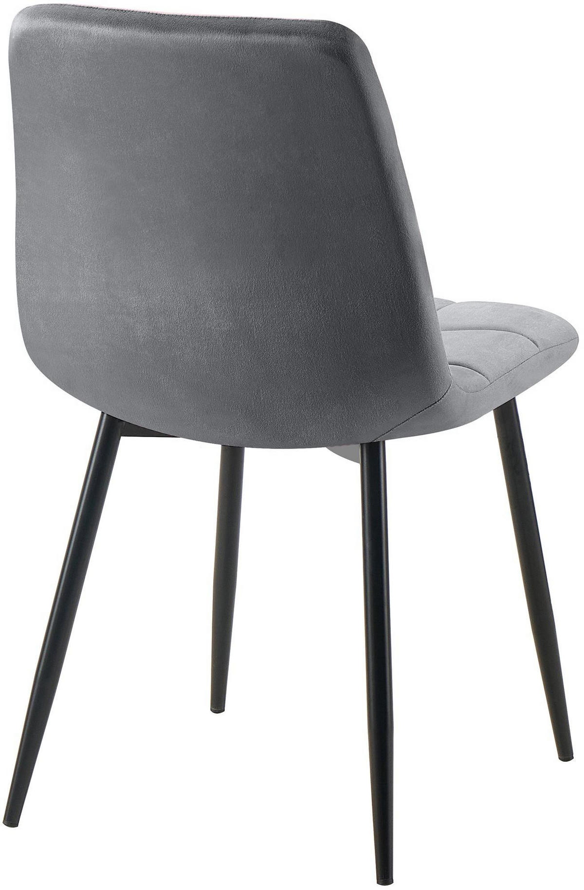 STUHL Samt Dunkelgrau - Dunkelgrau, Textil/Metall (45/84/55cm) - CLP