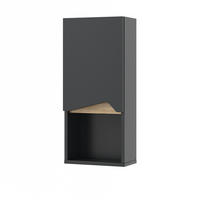 BADSCHRANK Marelle Anthrazit 30 x 67 cm mit Tür und offenem Fach - Anthrazit, Holzwerkstoff (30/67/17cm) - Vicco