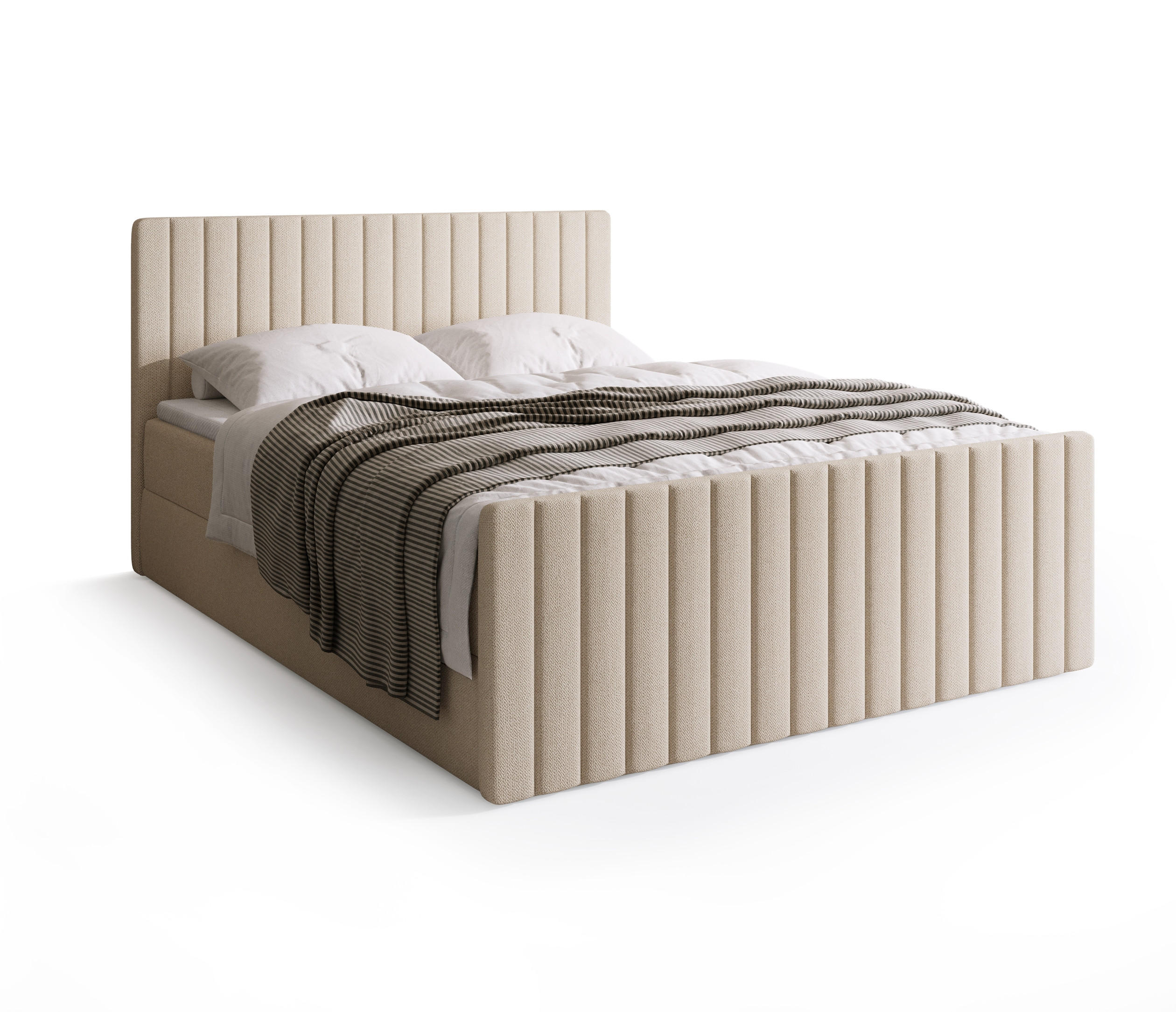 BOXSPRINGBETT Dream Duo mit Topper 160/200 Beige - Beige, Kunststoff (160/200cm) - Bromarkt