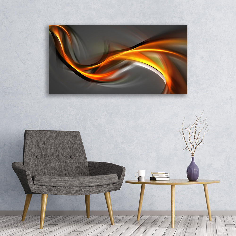 LEINWANDBILD 120x60 cm Dunkle Abstraktion - Orange/Grau, Textil (120/4cm) - TULUP