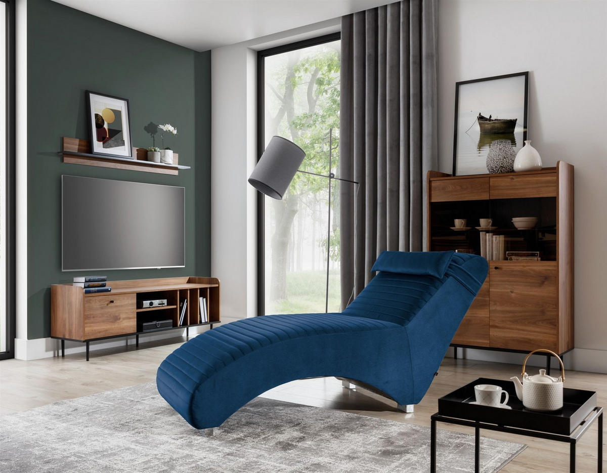 RELAXLIEGE Abramo In Kronos - Blau, Holzwerkstoff/Textil (73/80/170cm) - Fun Möbel