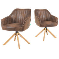 ARMLEHNSTUHL Mika-Luis 2er-Set - Honigeiche/Braun, Eichenholz/Holz (60/82/61cm) - DUBI Möbel