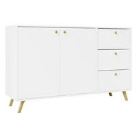 KOMBIKOMMODE Siena 2D3S - Goldfarben/Weiß, Holzwerkstoff/Metall (138/86/41cm) - MIRJAN24