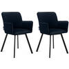 ESSZIMMERSTUHLE PYRUS 2-tlg Velours-Sitz, Dunkelblau/schwarz - Schwarz/Dunkelblau, Textil/Metall (56/84/46cm) - KONSIMO®