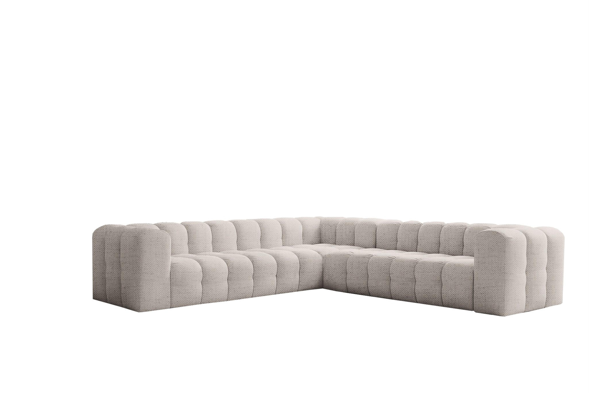 ECKSOFA Solvie In Moly - Creme, Holzwerkstoff/Textil (300/300cm) - Fun Möbel