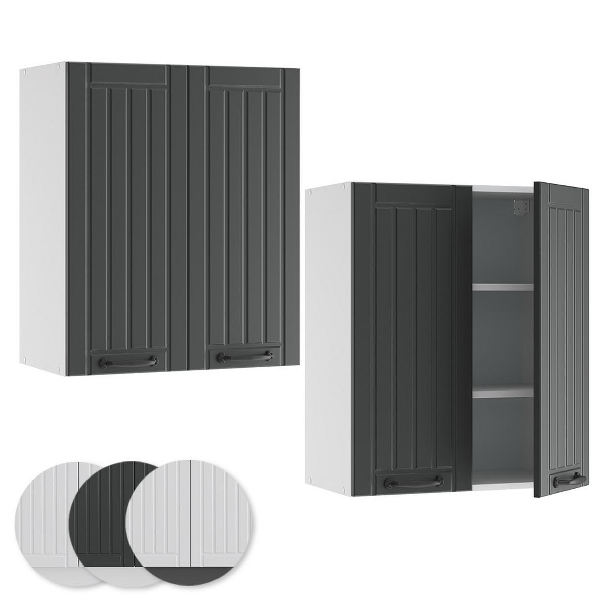 HÄNGESCHRANK Fame-Line Anthrazit Landhaus 60 cm - Anthrazit/Weiß, Holzwerkstoff (60/72/34.1cm) - Vicco