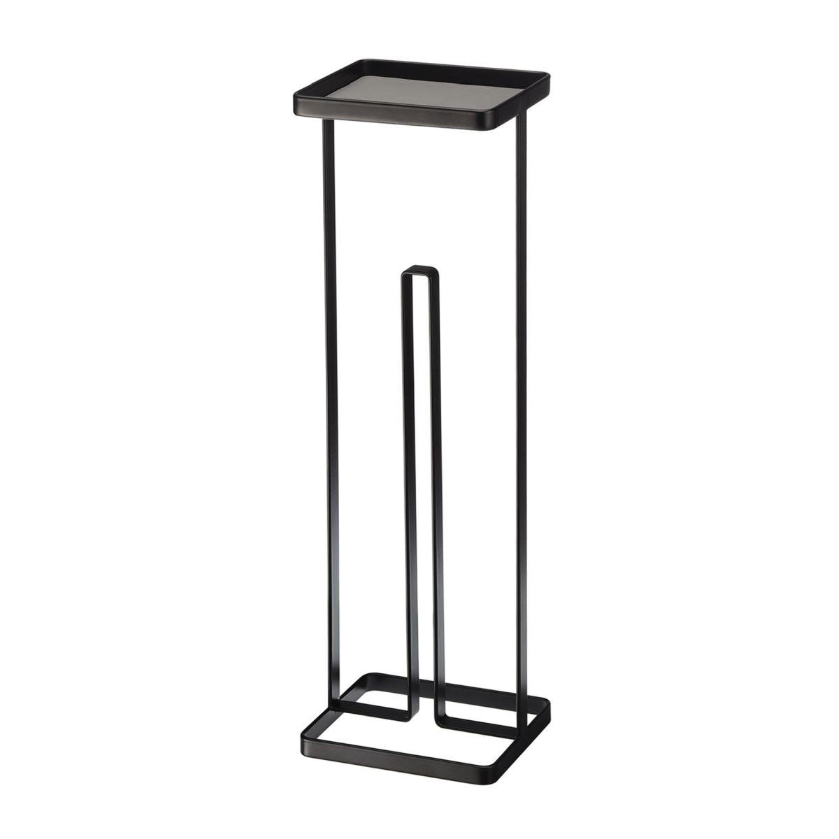 TOILETTENPAPIERSTÄNDER Tower weiß 16/52/12 cm mit Ablage - Schwarz, Metall (12/52/16cm) - Yamazaki