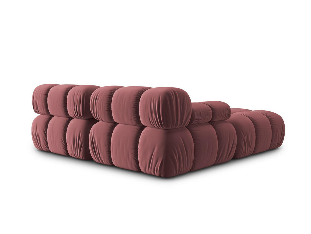 MODULARES-SOFA Bellis aus Samt rosa 3 Sitzplätze - Pink, Textil (188/63/188cm) - Micadoni