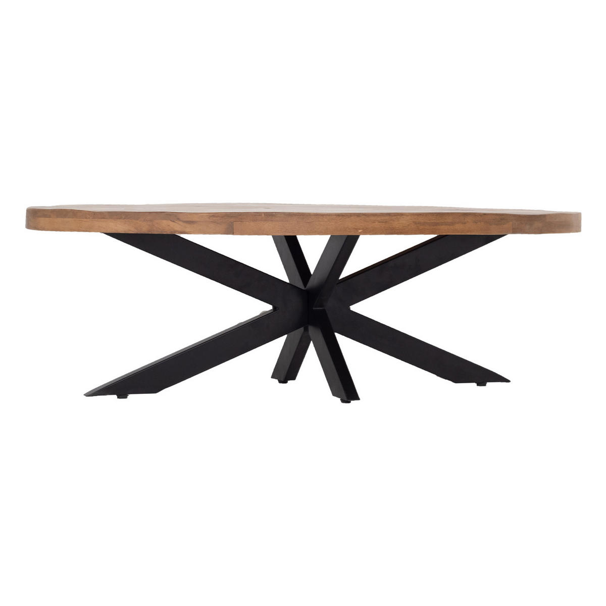 COUCHTISCH oval aus Mangoholz 130cm, braun - Braun, Holz/Metall (130/70/40cm) - Giga Meubel