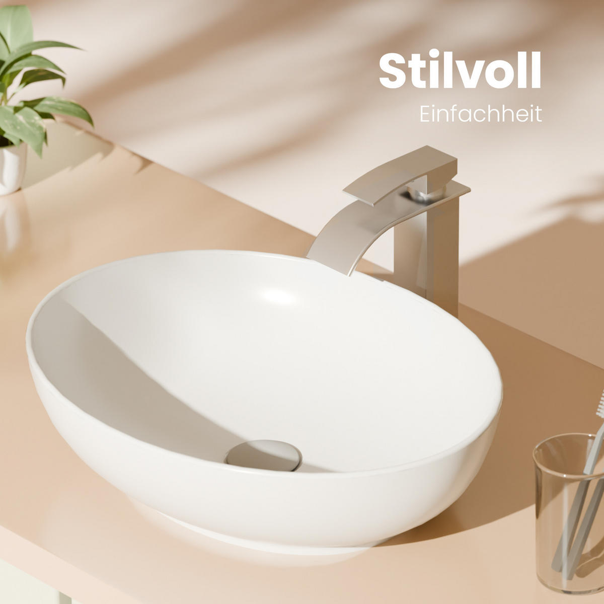 WASCHBECKEN Oval Keramik Weiß Glänzend 52 / 39,5 / 13 cm - Weiß, Keramik (39.5/13/52cm) - EMKE