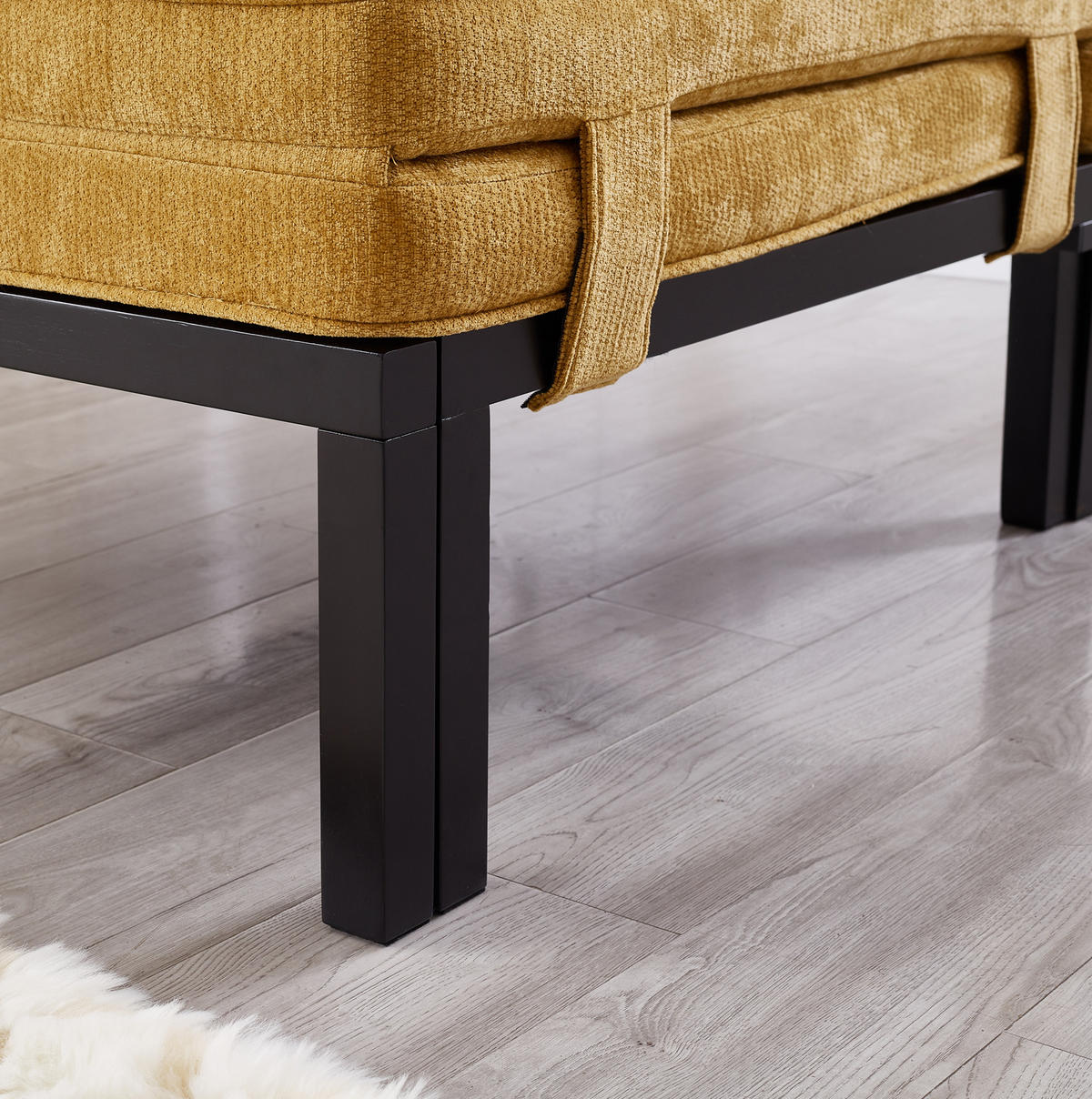SCHLAFSESSEL aus Samt in Gelb mit USB-Type-C-Anschluss - Gelb, Textil (82.5/70/176cm) - Modfu