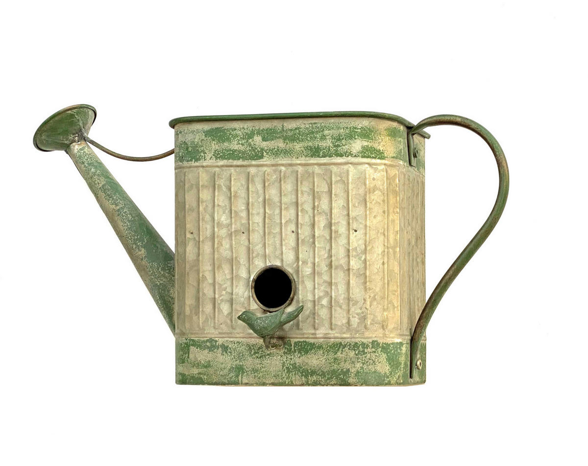 VOGELHAUS mit Blumentopf Metall 40 cm 481999 - Grau, Metall (43/27/16.5cm) - DanDiBo