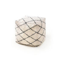 POUF Naomi Cream 45x45x45 cm - Creme, Textil (45/45/45cm) - benuta Nest