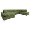 ECKSOFA Bergen Premium, Seite: Links - Silberfarben/Olivgrün, Holz/Textil (345/76/205cm) - MIRJAN24
