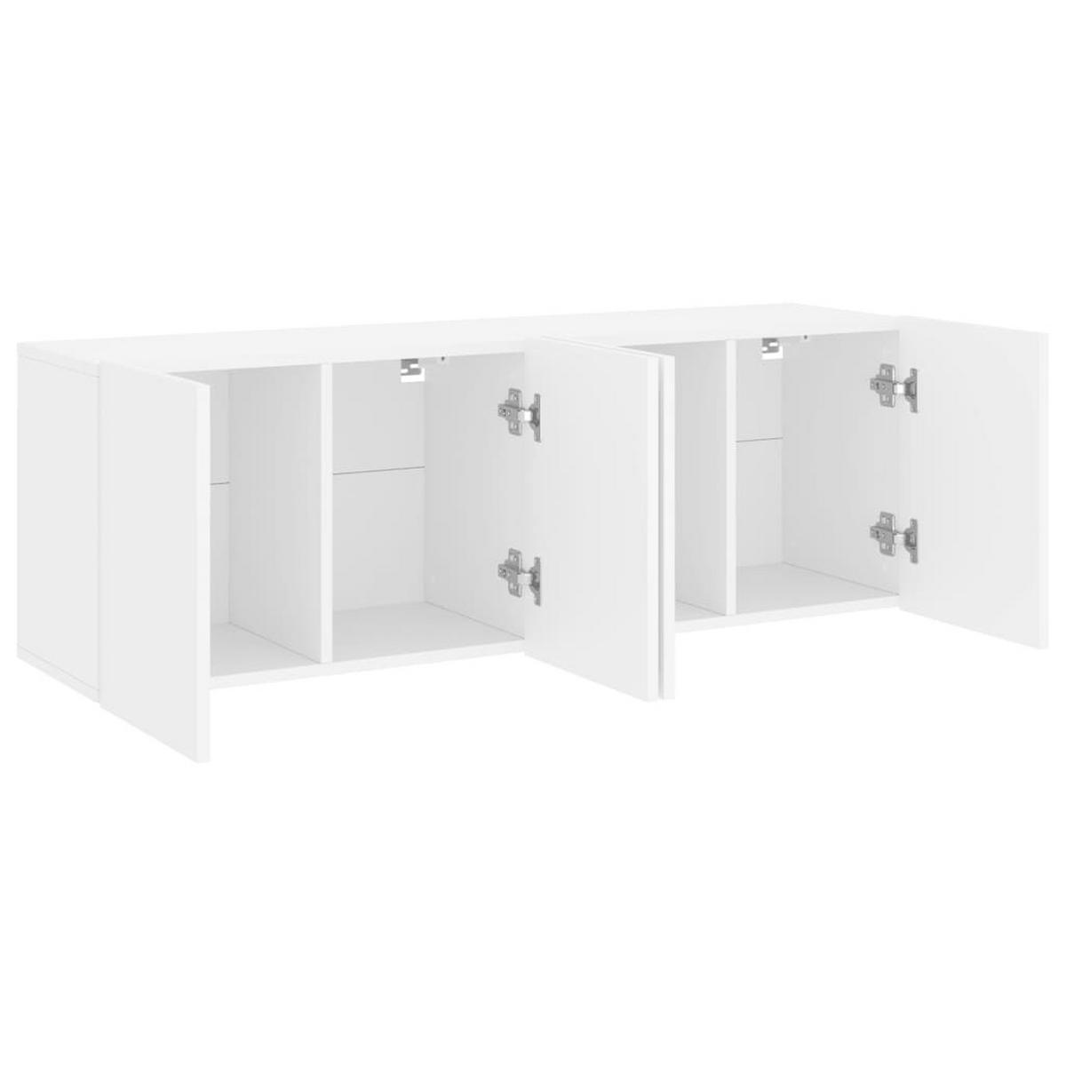 TV-WANDSCHRÄNKE 2er Set Weiss 60/30/41 Cm - Weiß, Holzwerkstoff (41/60/30cm) - vidaXL