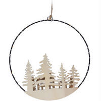 WEIHNACHTSDEKORATION LED zum Aufhängen Ø 20 cm - Beige, Holz (1/20/20cm) - Home Styling Collection