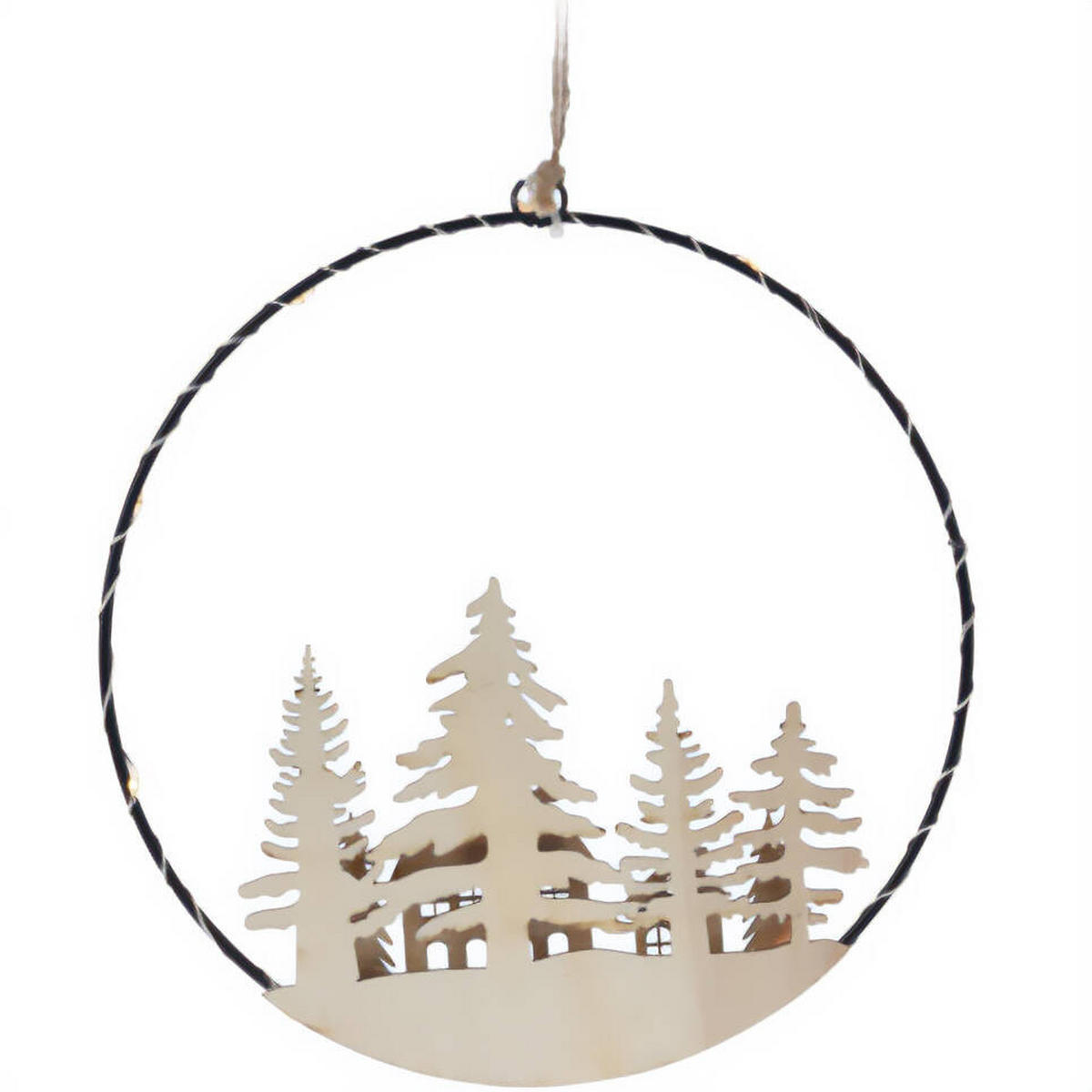 WEIHNACHTSDEKORATION LED zum Aufhängen Ø 20 cm - Beige, Holz (1/20/20cm) - Home Styling Collection