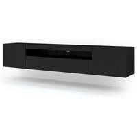 TV LOWBOARD Schwarz 200/42/37 - Schwarz, Holzwerkstoff (200/42/37cm) - RAUMHIRSCH FURNITURE
