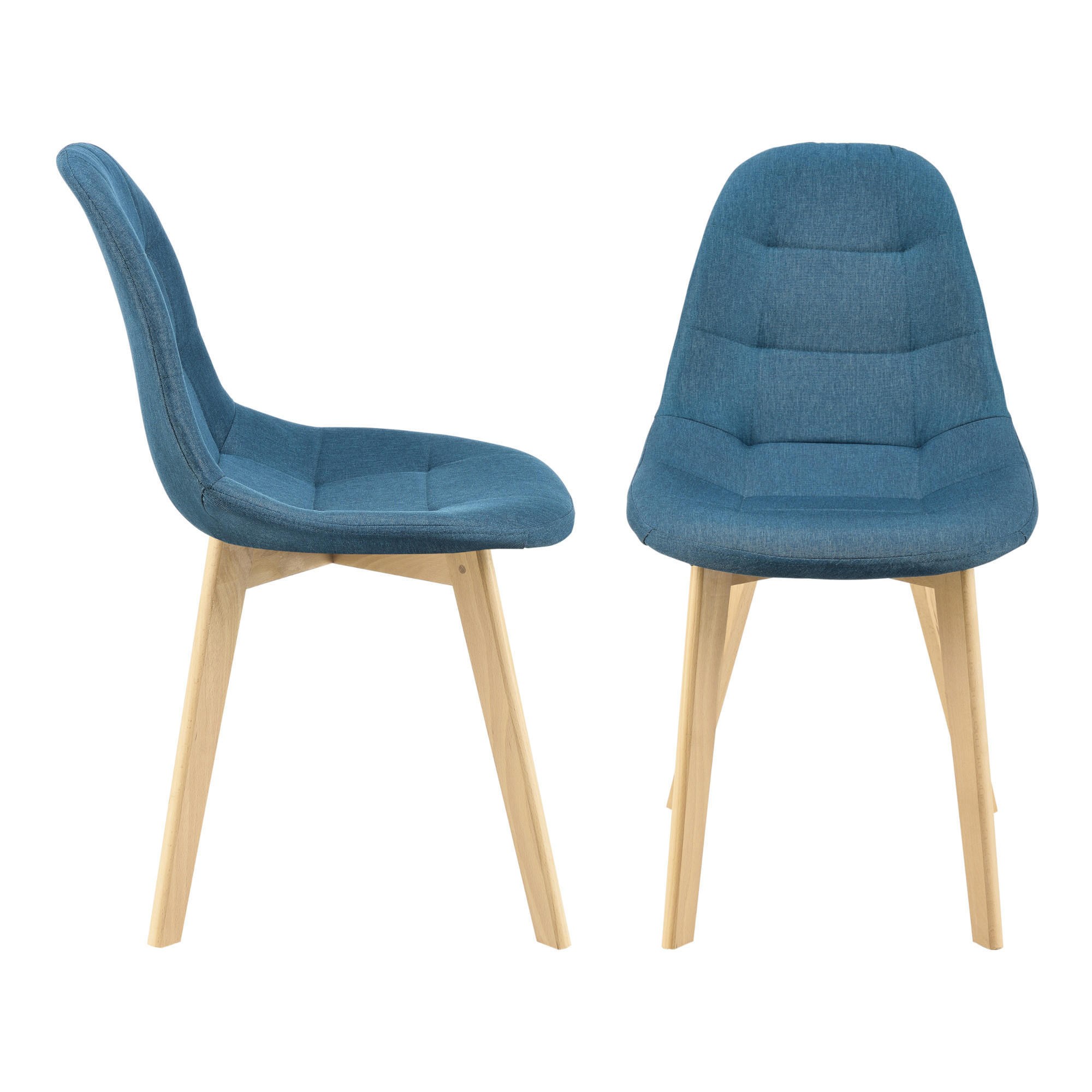 ESSZIMMERSTUHL Kopparberg 2er-Set - Blau, Textil (53/86/47cm) - [en.casa]