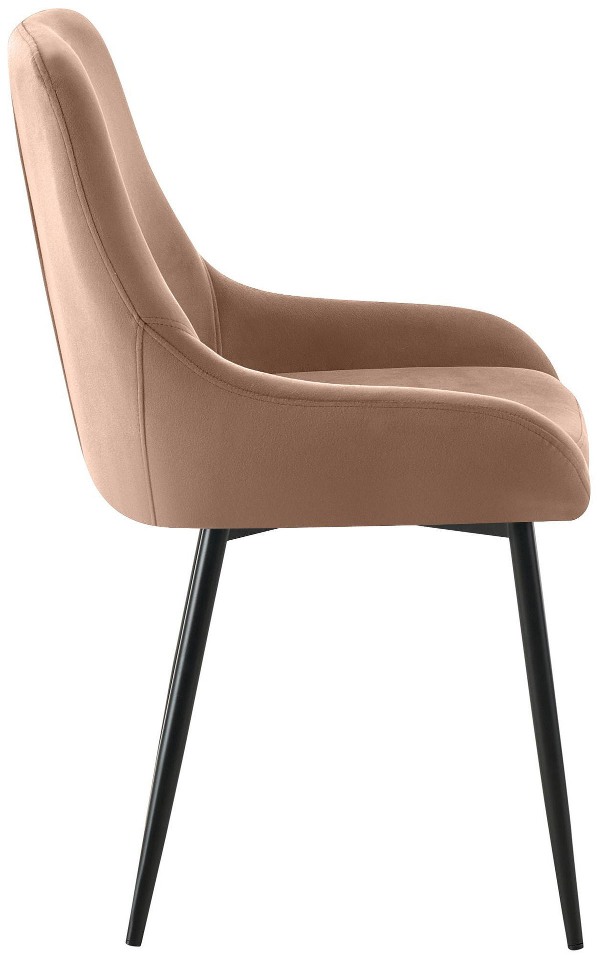 ESSZIMMERSTUHL 2er Set Samt Braun - Schwarz/Braun, Textil (50/86/53cm) - CLP