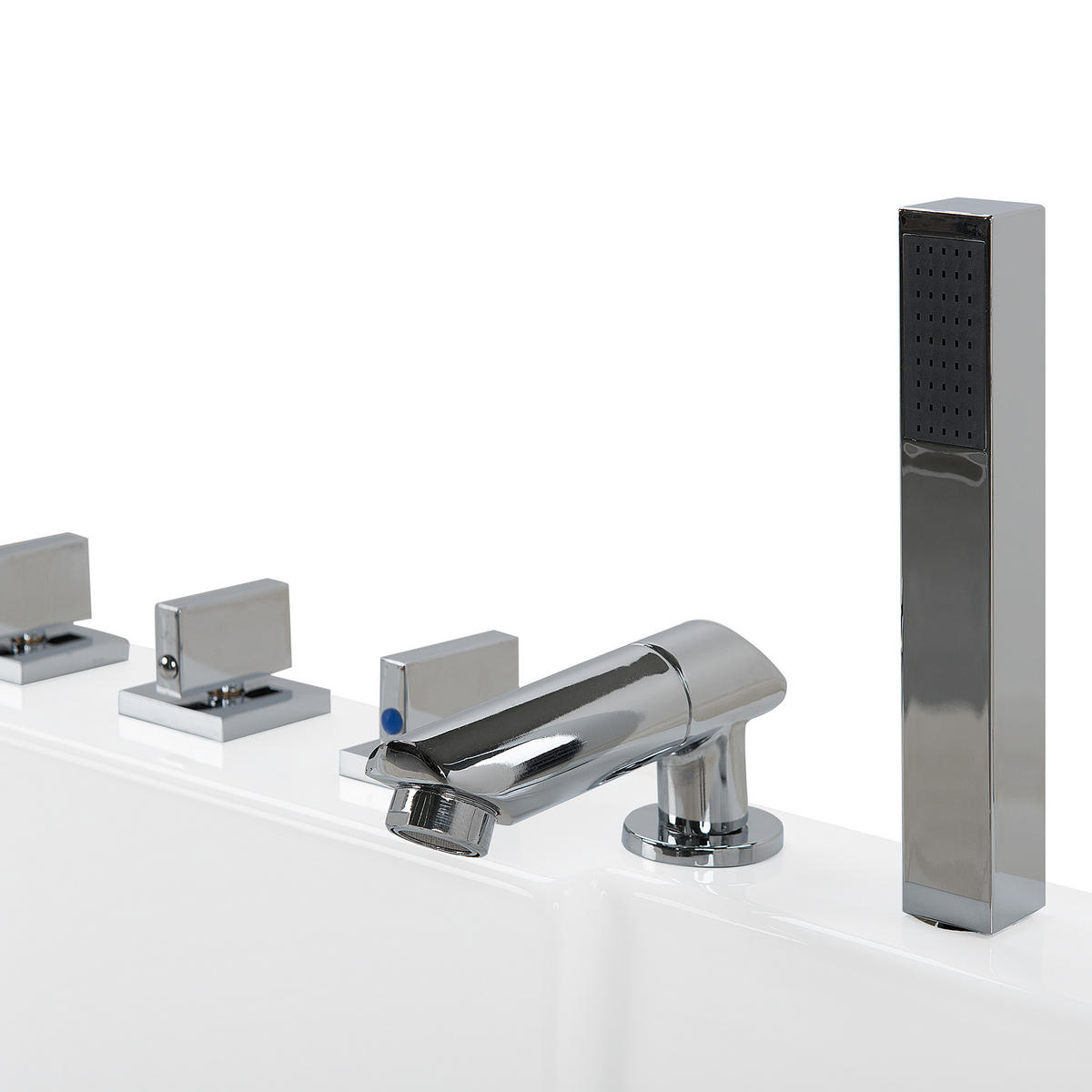 WHIRLPOOL BADEWANNE mit LED 80x170x59 cm weiß Acuario - Weiß, Kunststoff (80/59/170cm) - Beliani