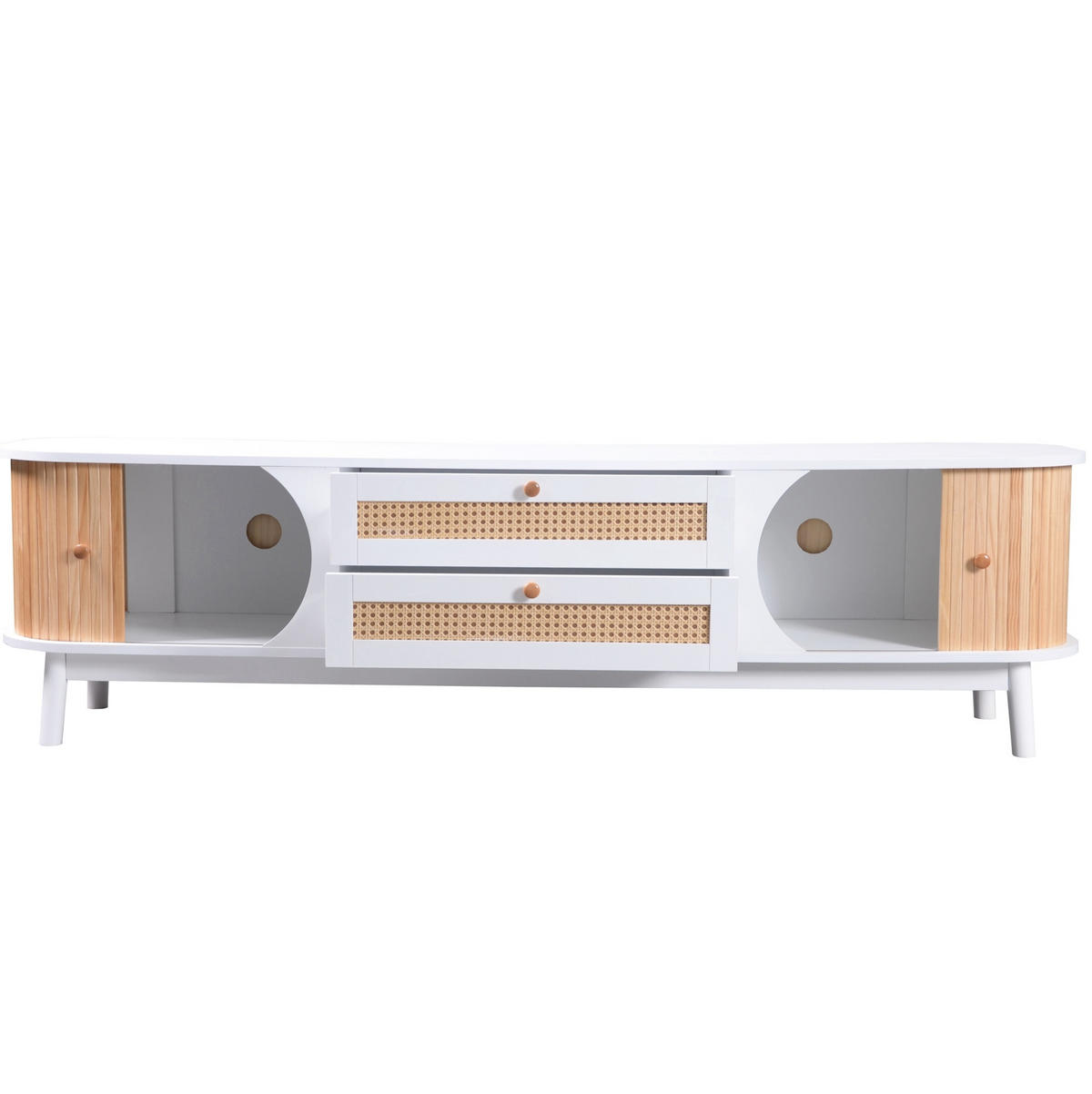 TV-SCHRANK mit Türen und Schubladen 170 cm Weiß Holzoptik - Weiß, Holzwerkstoff (39.5/46/170cm) - Beauniv