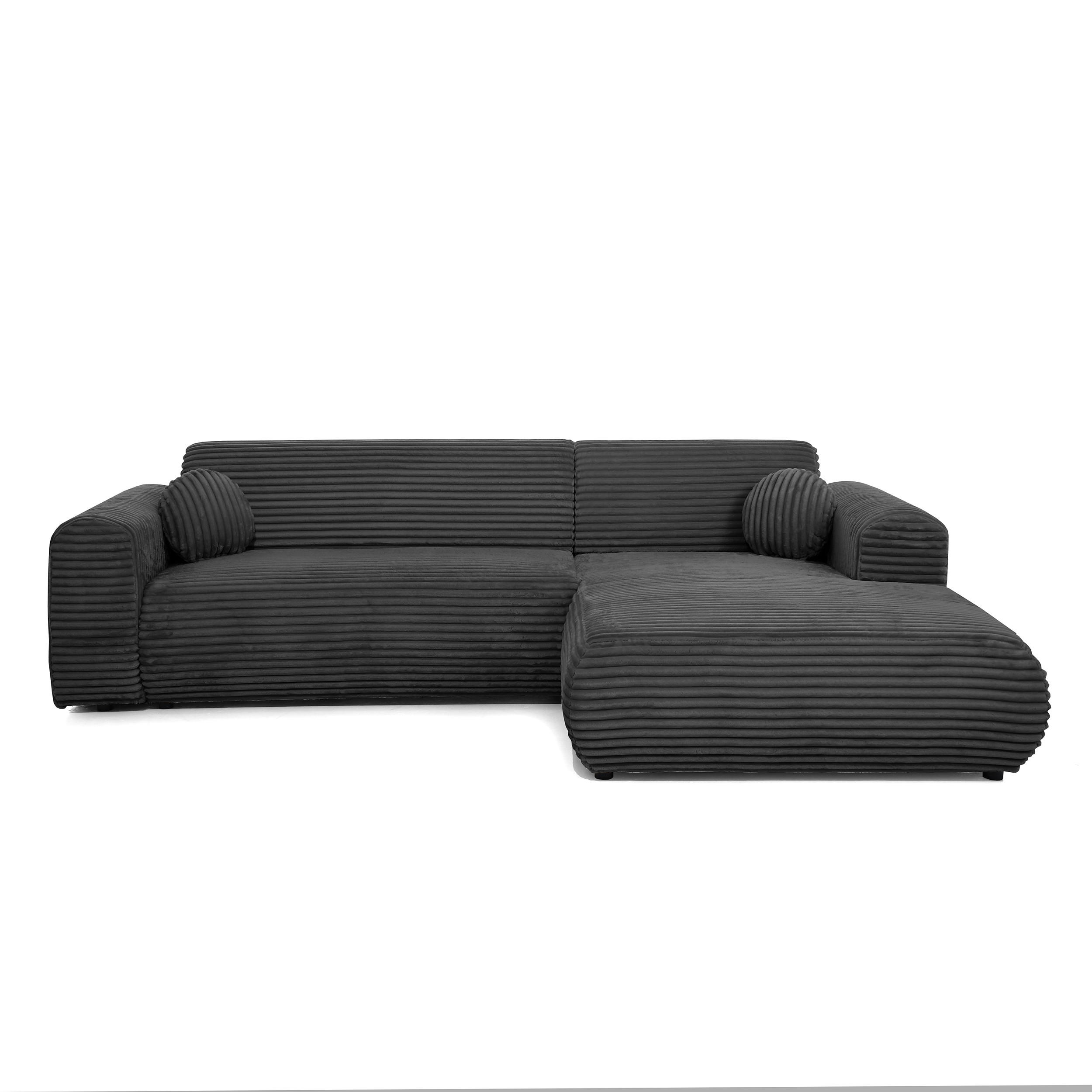 Beautysofa Ecksofa Schwarz 269x170 cm