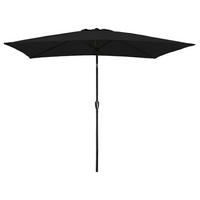 SONNENSCHIRM Hapuna Schwarz 200/300 cm - Schwarz, Textil (200/300cm) - Happy Garden