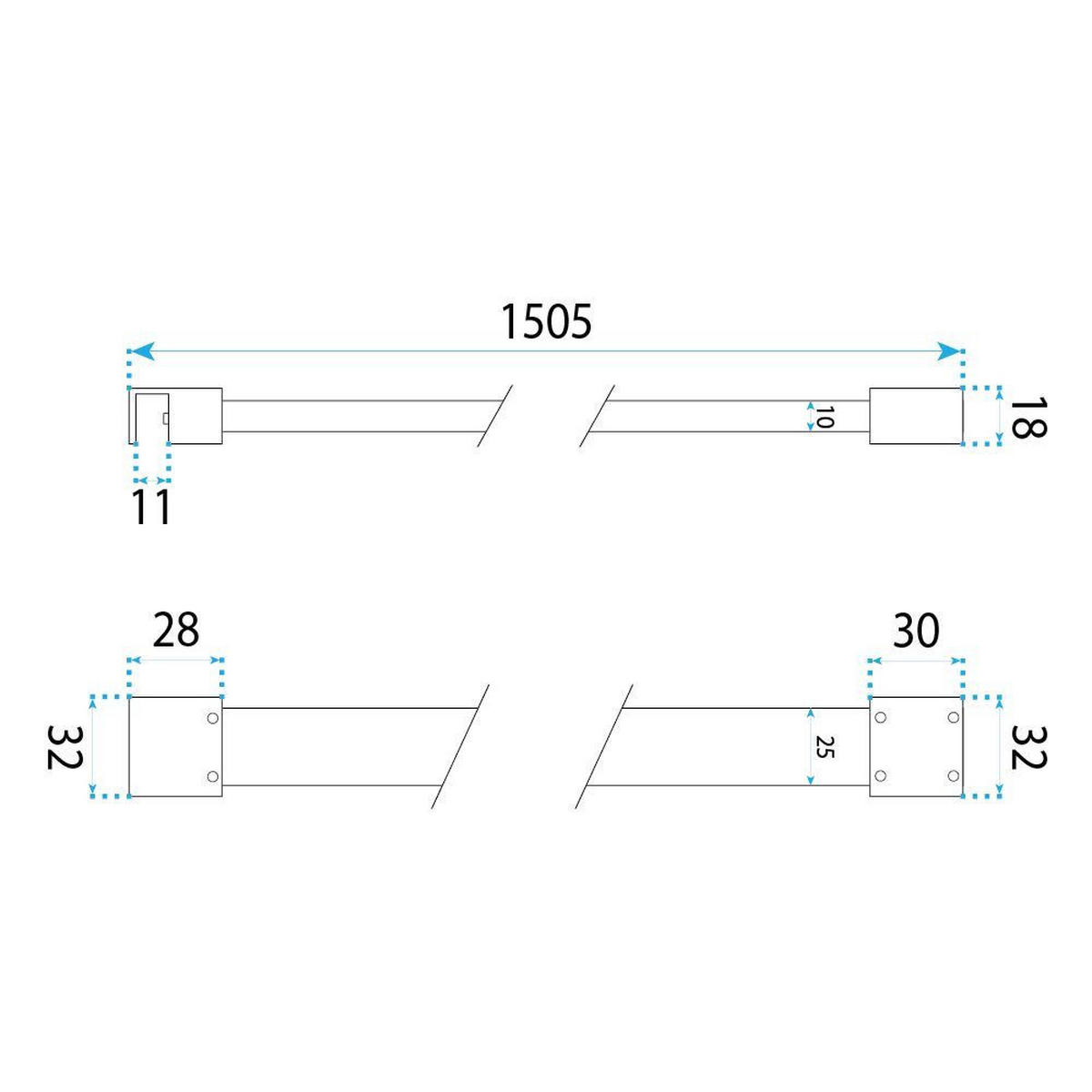 STABILISIERUNGSSTANGE Für Duschwand 150 Cm Rea Gold - Goldfarben, Metall (3.2/150/3.2cm) - REA