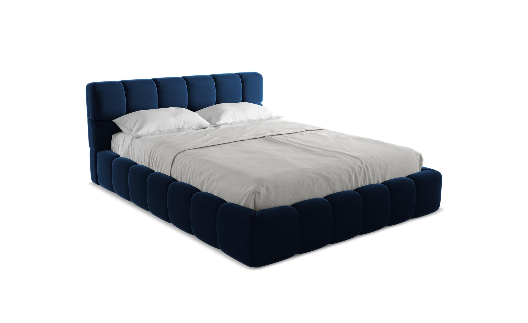 POLSTERBETT mit Bettkasten und Lattenrost 180x228 Blau - Blau/Schwarz, Kunststoff/Textil (160/200cm) - Makamii