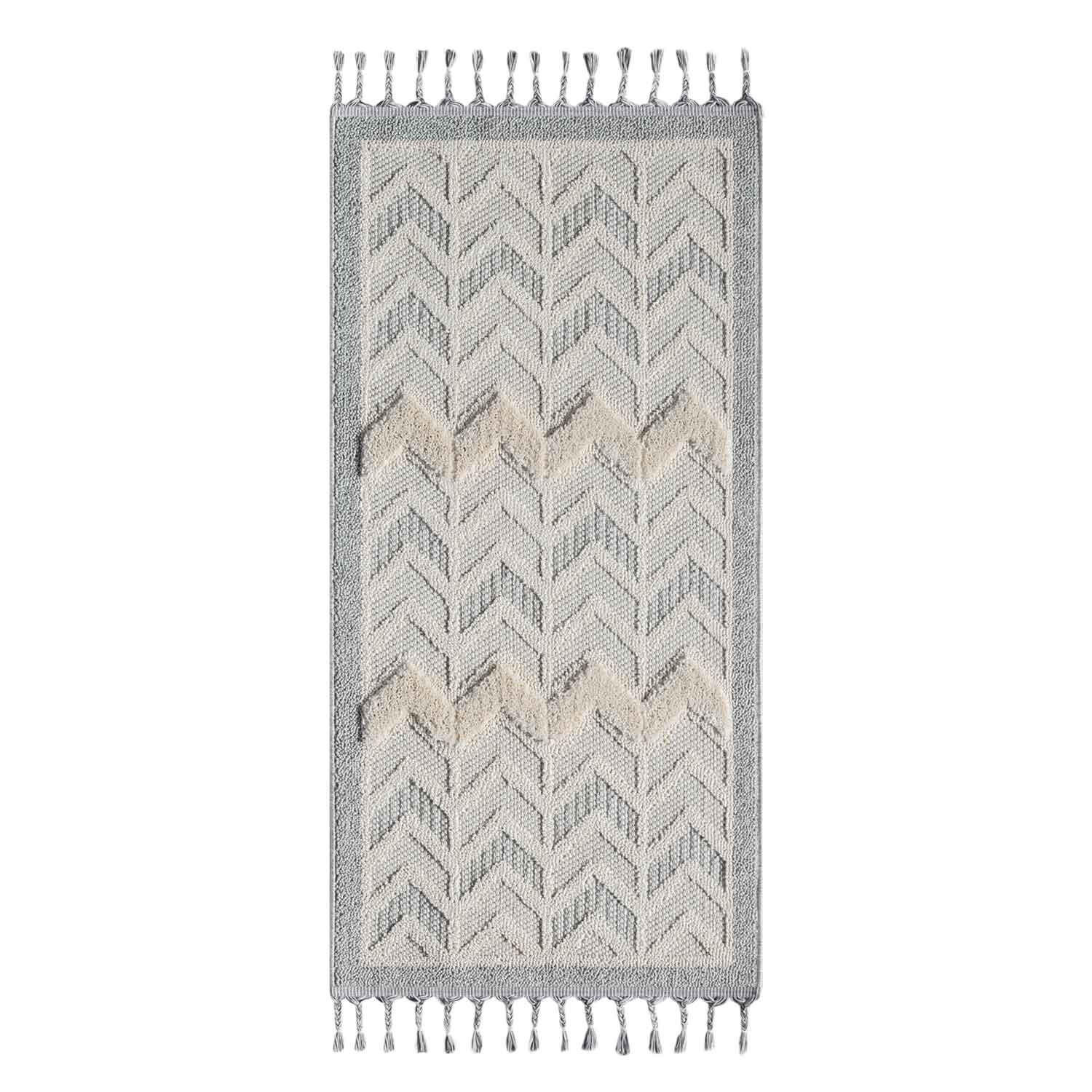 KURZFLOR-TEPPICH Valencia 920 Creme 80x150 cm - Blau/Creme, Textil (80/150cm) - carpet city