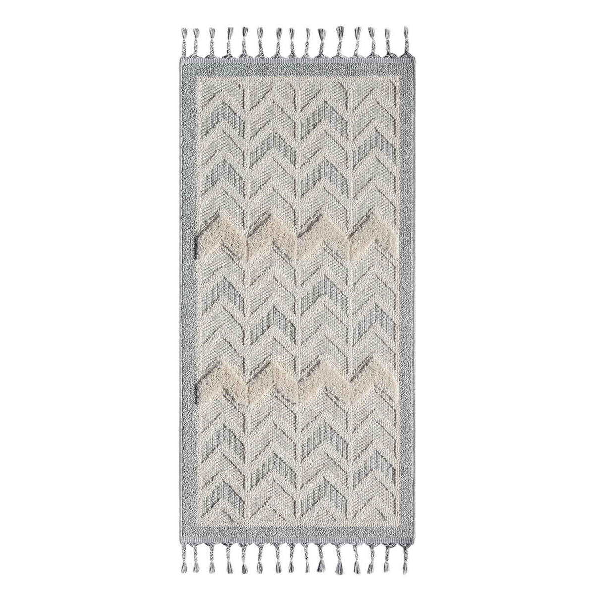 KURZFLOR-TEPPICH Valencia 920 Creme 80x150 cm - Blau/Creme, Textil (80/150cm) - carpet city