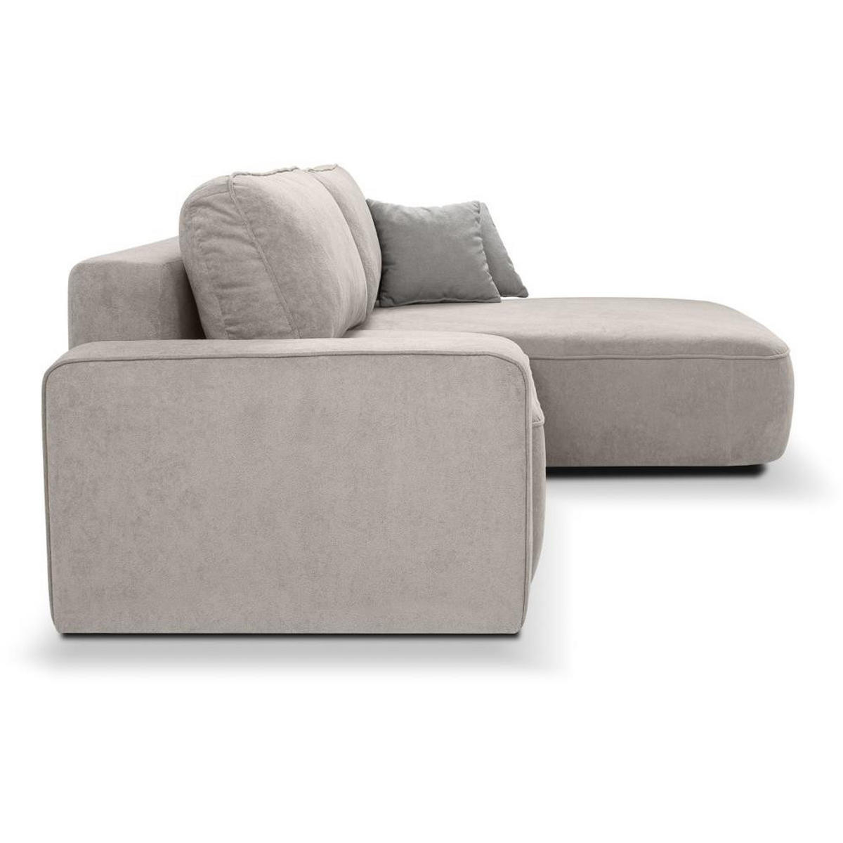 ECKSCHLAFSOFA Torre beige velours rechts - Beige, Textil (258/171cm) - Beautysofa