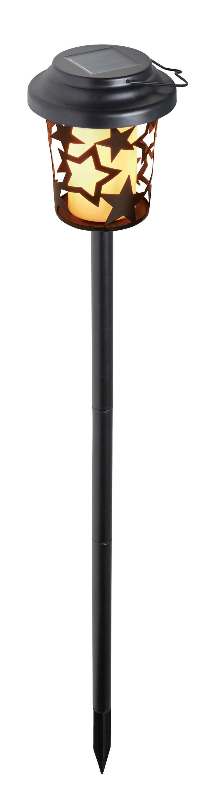 SOLAR-WEIHNACHTS-GARTENLEUCHTE 2in1 Garten Laterne Deko Tischleuchte Dämmerungssensor IP44 Metall Sterne - Weiß, Kunststoff (12/12/80cm) - Northpoint