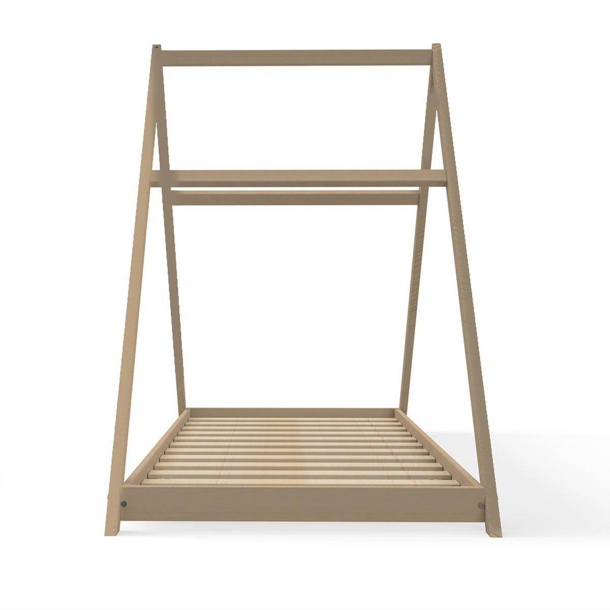 HAUSBETT APACHE MIT LATTENROST / KINDERBETT 90X190 - NATURHOLZ - Naturfarben, Holz (100/148/208cm) - Weber Industries