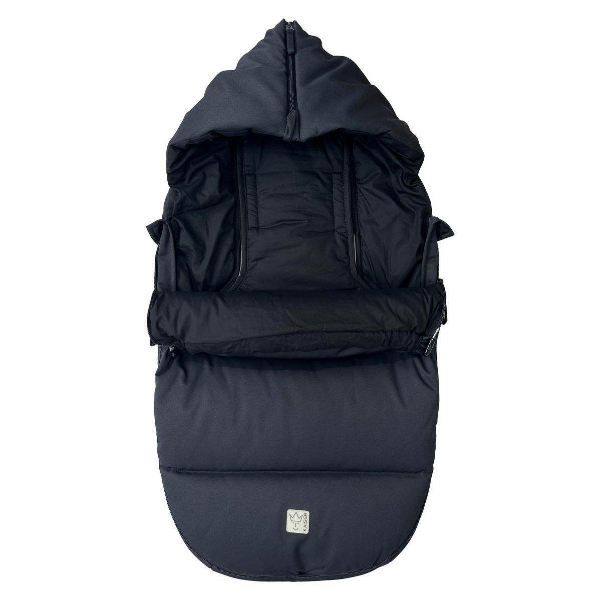 BABYSCHALENFUSSSACK Little Dowwny, black - Schwarz, Textil (40/7/80cm) - Kaiserbaby